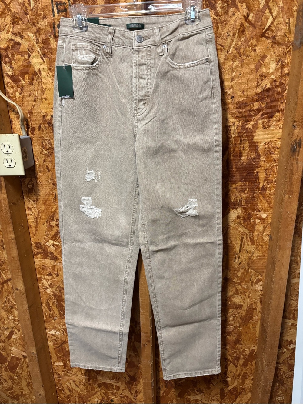 Wild Fable Women’s Distressed Light Brown Jeans with Ripped Details - Picture 3 of 7